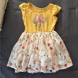Toddler Girls 3T Minnie Mouse Dress - Yellow / White